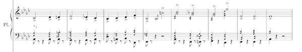Takte 9–16 aus dem Adagio von Webers C-Dur-Klavierkonzert vom Jahre 1810 (Neuausgabe).