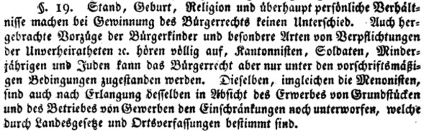 § 19 aus "Ordnung für sämmtliche Städte der Preußischen Monarchie mit dazu gehöriger Instruktion, Behuf der Geschäftsführung der Stadtverordneten bei ihren ordnungsgemäßen Versammlungen."