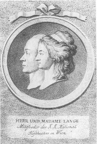 Joseph und Aloysia Lange. Stich von Daniel Berger nach Joseph Lange (1785)