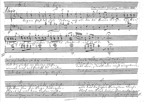 Webers Autograph des Liedes Die Kerze (Landesbibliothek Eutin)