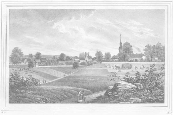 Lauchstädt. Lithographie (1835) aus Saxonia, Bd. 2, Nr. 10, Beilage 1