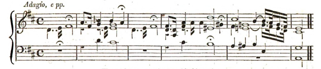 Die ersten 6 Takte vom Adagio, e pp.